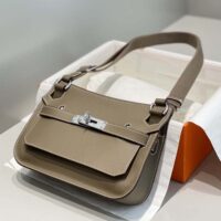Hermes Women Jyspiere in Evercolor Leather-Gray (1)