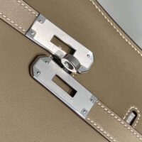 Hermes Women Jyspiere in Evercolor Leather-Gray (1)