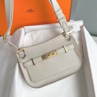 Hermes Women Jyspiere in Evercolor Leather-WhiteGold (1)