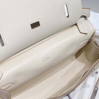 Hermes Women Jyspiere in Evercolor Leather-WhiteSilver (1)