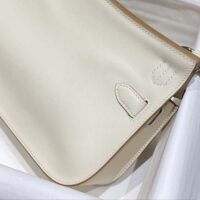 Hermes Women Jyspiere in Evercolor Leather-WhiteSilver (1)