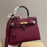 Hermes Women Kelly Bag 20 in Epsom Leather-Bordeaux (1)
