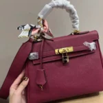 Hermes Women Kelly Bag 20 in Epsom Leather-Bordeaux