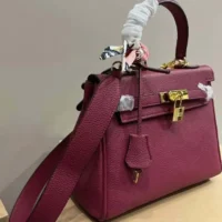 Hermes Women Kelly Bag 20 in Epsom Leather-Bordeaux (1)