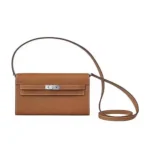 Hermes Women Kelly To Go in Epsom Leather-Brown/Silver