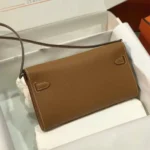 Hermes Women Kelly To Go in Epsom Leather-Brown/Silver