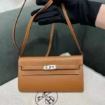 Hermes Women Kelly To Go in Epsom Leather-Brown/Silver