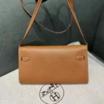 Hermes Women Kelly To Go in Epsom Leather-Brown/Silver