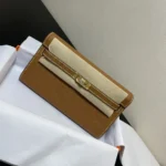 Hermes Women Kelly To Go in Epsom Leather-Brown/Gold