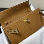 Hermes Women Kelly To Go in Epsom Leather-Brown/Gold