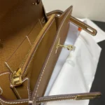 Hermes Women Kelly To Go in Epsom Leather-Brown/Gold