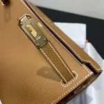 Hermes Women Kelly To Go in Epsom Leather-Brown/Gold