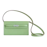 Hermes Women Kelly To Go in Epsom Leather-GreenSilver (1)