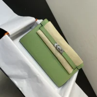 Hermes Women Kelly To Go in Epsom Leather-GreenSilver (1)