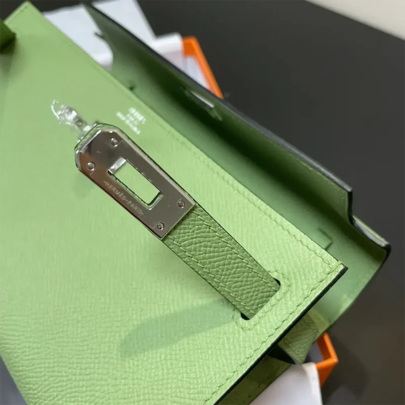 Hermes Women Kelly To Go in Epsom Leather-Green/Silver
