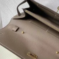 Hermes Women Kelly To Go in Epsom Leather-GreyGold (1)