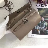 Hermes Women Kelly To Go in Epsom Leather-GreySilver (1)