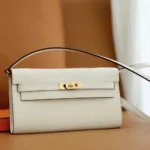 Hermes Women Kelly To Go in Epsom Leather-White/Gold