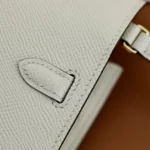 Hermes Women Kelly To Go in Epsom Leather-White/Gold