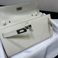 Hermes Women Kelly To Go in Epsom Leather-WhiteSilver (1)