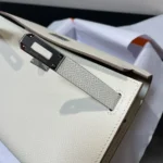 Hermes Women Kelly To Go in Epsom Leather-White/Silver