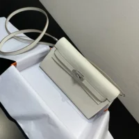 Hermes Women Kelly To Go in Epsom Leather-WhiteSilver (1)