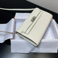 Hermes Women Kelly To Go in Epsom Leather-WhiteSilver (1)