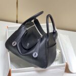 Hermes Women Lindy 26 in Clemence Leather-Black