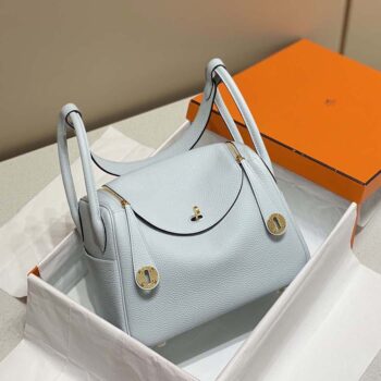 Hermes Women Lindy 26 in Clemence Leather-Blue