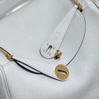 Hermes Women Lindy 26 in Clemence Leather-Blue (1)