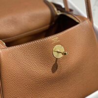 Hermes Women Lindy 26 in Clemence Leather-Brown (1)