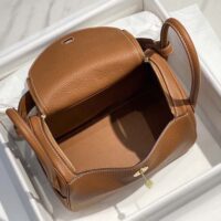 Hermes Women Lindy 26 in Clemence Leather-Brown (1)