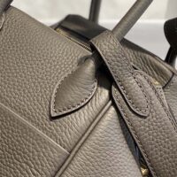 Hermes Women Lindy 26 in Clemence Leather-GrayGold (1)