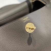 Hermes Women Lindy 26 in Clemence Leather-GrayGold (1)