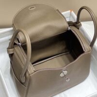 Hermes Women Lindy 26 in Clemence Leather-GraySilver (1)