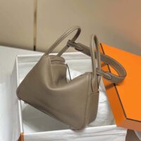 Hermes Women Lindy 26 in Clemence Leather-GraySilver (1)