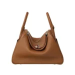 Hermes Women Lindy 30 in Clemence Leather-Brown