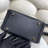 Hermes Women Lindy Mini 19 in Clemence Leather-BlackGold (10)
