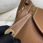 Hermes Women Lindy Mini 19 in Clemence Leather-Brown