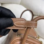 Hermes Women Lindy Mini 19 in Clemence Leather-Brown