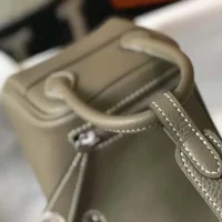 Hermes Women Lindy Mini 19 in Clemence Leather-EtoupeSilver (1)