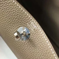 Hermes Women Lindy Mini 19 in Clemence Leather-EtoupeSilver (1)