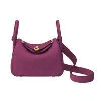 Hermes Women Lindy Mini 19 in Clemence Leather-Purple