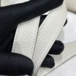 Hermes Women Lindy Mini 19 in Clemence Leather-White/Gold