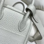 Hermes Women Lindy Mini 19 in Clemence Leather-White