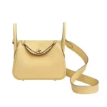 Hermes Women Lindy Mini 19 in Clemence Leather-Yellow