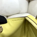 Hermes Women Lindy Mini 19 in Clemence Leather-Yellow/Gold