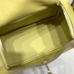 Hermes Women Lindy Mini 19 in Clemence Leather-Yellow/Gold