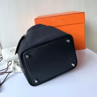 Hermes Women Picotin Lock 18 Pockets in Goeran Canvas Leather-Black (1)