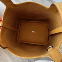 Hermes Women Picotin Lock 18 Pockets in Goeran Canvas Leather-Brown (1)